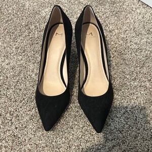 Marc Fisher Women's Black Suede Block Heel Pumps